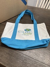 Canvas Tote Bag. Beach, Pool Bag. Blue  White. 18  X 13  