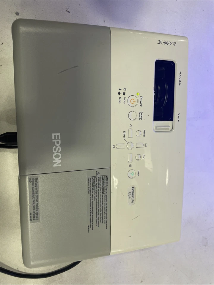 Epson PowerLite 83+ Digital Projector LCD EMP83H 2200 Lumen Home Theater W/ Cord - Image 4 of 4