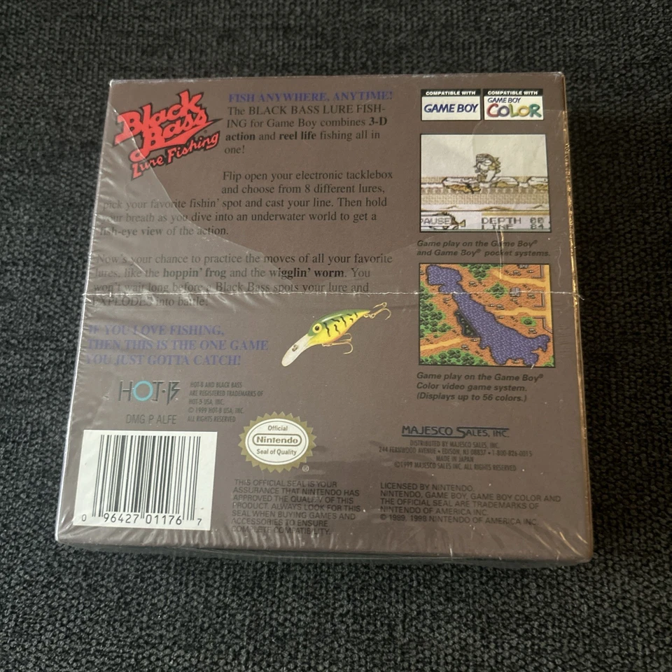 Black Bass Lure Fishing (Nintendo Game Boy Color, 1999) New Open Box Slit Top - Image 2 of 4