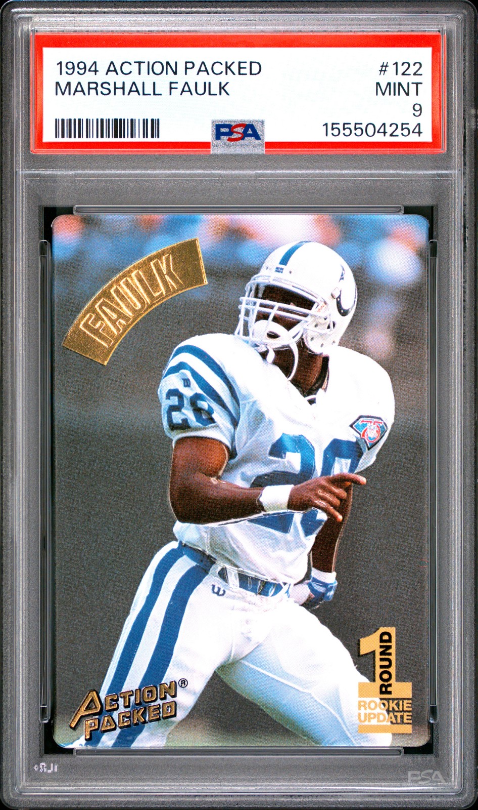 1994 ACTION PACKED #122 MARSHALL FAULK ROOKIE RC PSA 9