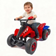 6V Kids Electric ATV Battery Ride on Car with Trailer Music 4 Wheeler Quad, Red