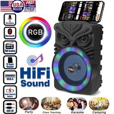 Portable Bluetooth Party Speaker Sub Woofer Heavy Bass Sound System  MIC US