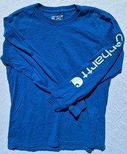 Carhartt Blue Long Sleeve T-shirt Pullover Loose Fit Men's Size S