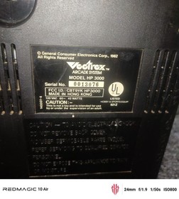 1982 VECTREX CONSOLE HOME ARCADE SYSTEM HP 3000 ,controller  n 6 games 