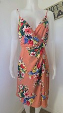 Express Floral Print Surplice Wrap Knot Dress Small Feminine Resort Vacation