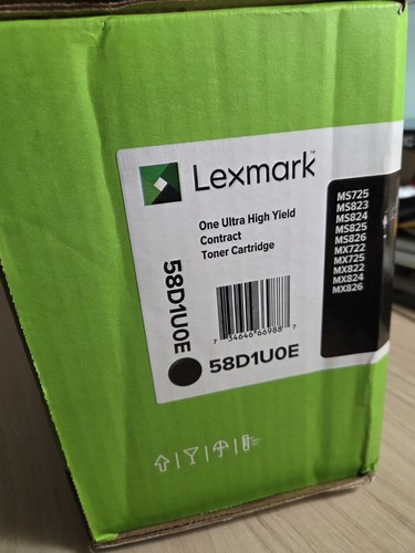 58D1U0E Oryginalny czarny toner Lexmark Ultra wysokowydajny NOWY NIEOTWARTY. - Zdjęcie 2 z 9