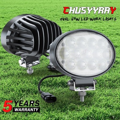 2 For Deere 7830 7930 8120 8120T 8220 65W Oval LED work Light Tractor Lamp