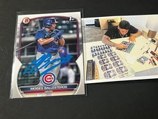 Moises Ballesteros Chicago Cubs Auto Signed 2023 1st Bowman Base Paint