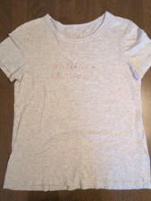 Banana Republic Grey Gray Logo T-Shirt Size Small Pink Copper Logo Excellent