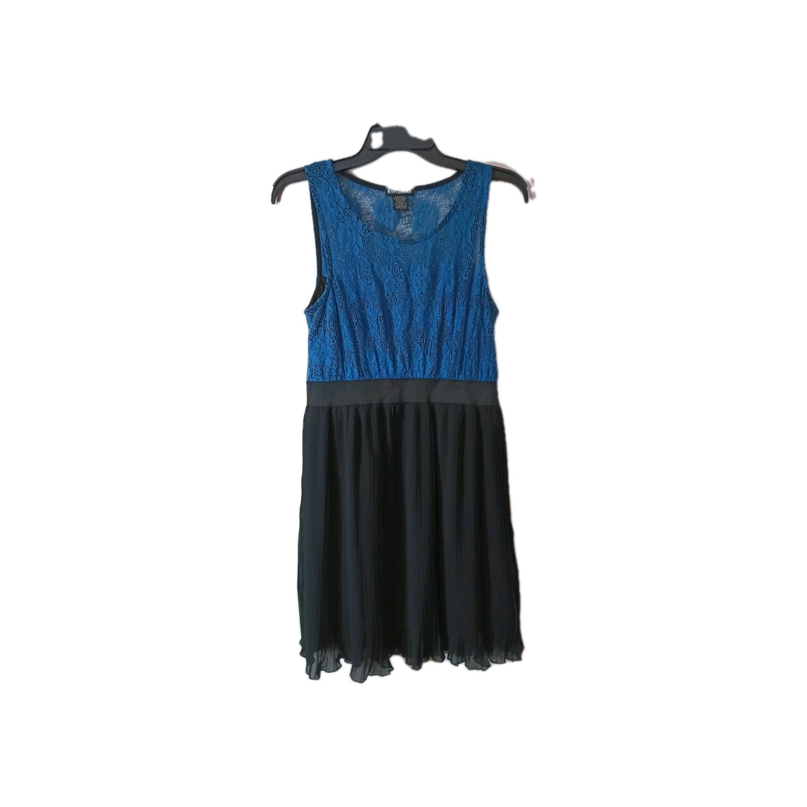 Miss Chievous Size L Sleeveless Blue Black Lace Top Dress