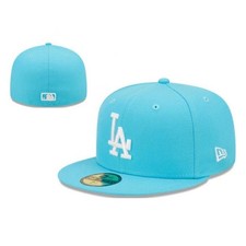 Los Angeles Dodgers Hat Fitted LA 59FIFTY Solid Color Series Basic Stitched Cap