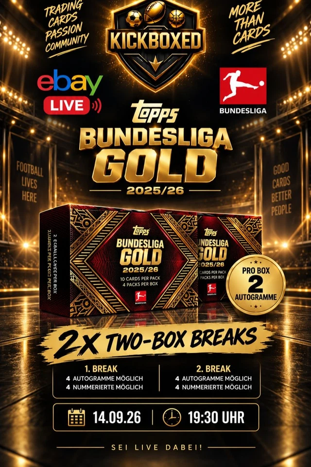 Topps Bundesliga Gold 25/26 | 2x Two-Box Break | 8 Autos möglich