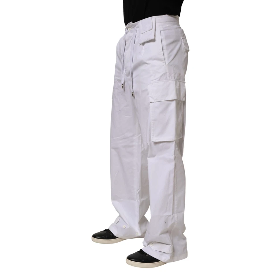 DOLCE & GABBANA Pantalones Blanco Lino Recto Carga Hombre Pantalón IT50/W36/L 900usd Foto 2 de 4