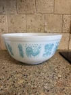 Vintage PYREX #403 Amish Butterprint - Turquoise On White - 2 1/2 Qt Mixing Bowl