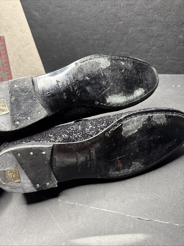 Original Jimmy Choo Herren Thame Schwarz Grob Glitzer Hausschuhe (EU 41 - Bild 12 von 14