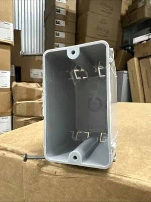 Cantex EZ18SNW Single Gang Box, Nail On, New Work, 18 CU IN, 100 Pack.