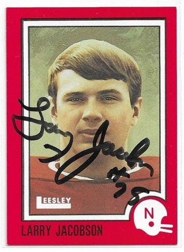 LARRY JACOBSON Autographed Signed 1989 Football card #41 Nebraska Cornhuskers