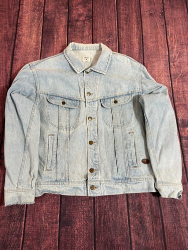 Valentino, VALENTINO Vintage Jeansjacke Herren Light Wash Blue Trucker Made In Italy Gr. 44