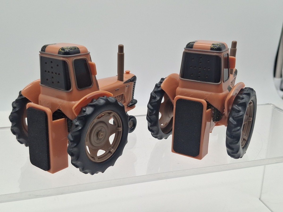 Rare 2x Disney Pixar Cars Chewall Tractor Plastic Toy, Tip and