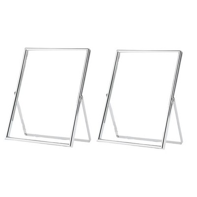 Silberner Schwebender Bilderrahmen, 2Er-Set, Geschenk-Fotorahmen Aus Metall2935
