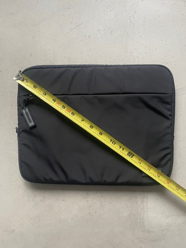 GANNI Tech Fabric Laptop Sleeve 15" Designer Black Logo Zip Closure Front Pocket - Picture 7 of 8