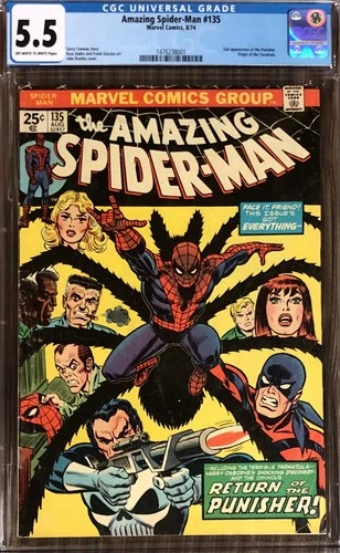 AMAZING SPIDER-MAN #135 1974 CGC 5.5/2ND APPEARANCE PUNISHER