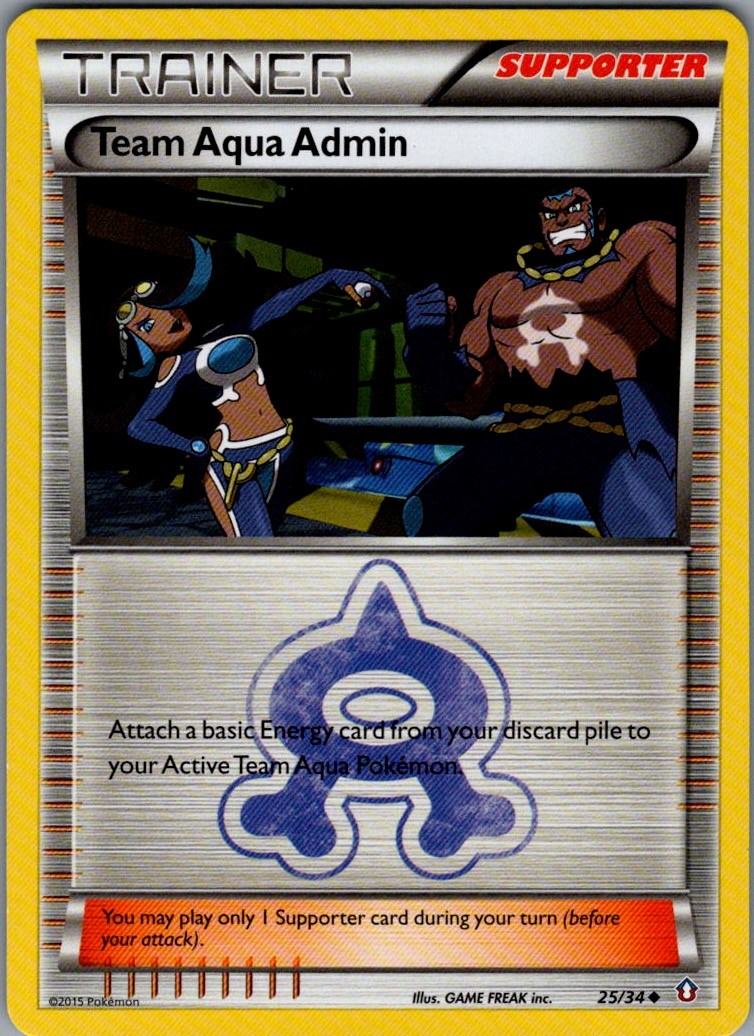 Team Aqua Admin Uncommon Normal Double Crisis 25/34 NM