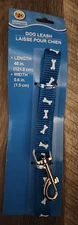 Greenbrier Kennel Club 1/2"x 48" Dog Leash Blue Bones - C2