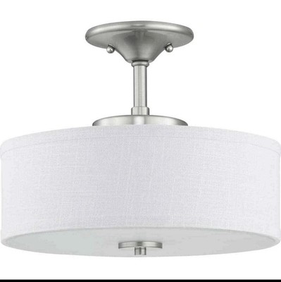 Progress Lighting Inspire Collection Brushed Nickel Integrated LED Semi-Flush