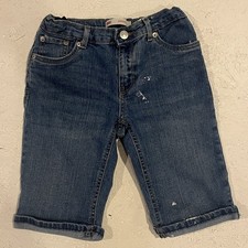 Girls Levi  s Bermuda Jeans Shorts Size 10 Reg Adjustable Waist Blue Denim