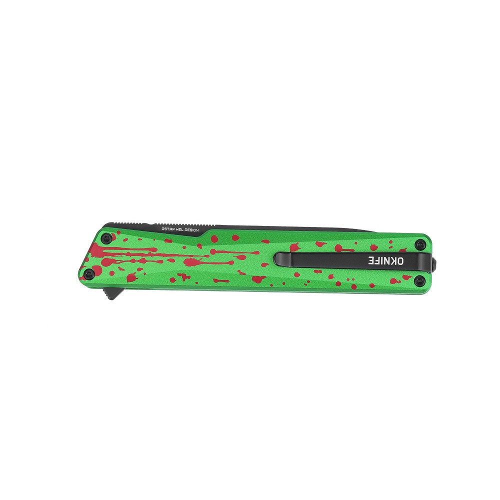 Olight Oknife AION Zombie Green Flipper Folding Pocket Knife, 3.53