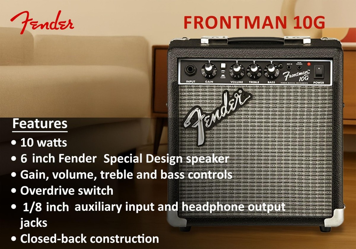 Fender Frontman 10G Guitar Combo Amplifier - Black w