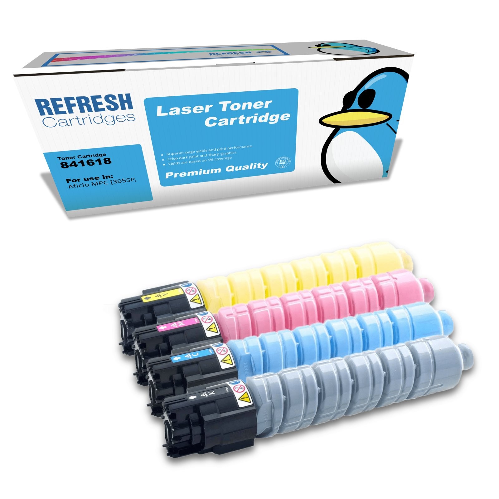 Refresh Cartridges Full Set Type-MPC305E Toner Compatible With Ricoh Printers