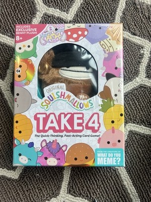 BRAND NEW | Squishmallows Take 4 Card Game | Includes Benny Bigfoot Plush
