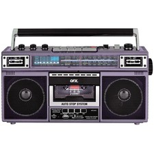 Retro Purple Boombox with Bluetooth Recorder