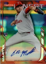 2014 Finest Rookie Autographs Refractors #RAEM Ethan Martin Auto - BB