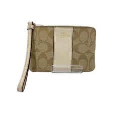 Coach coin case allover pattern beige ladies