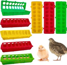 8 Pack Plastic Flip Top Chick Feeders Chicken Feeding Tray Poultry Quail
