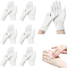 Cotton Gloves for Dry Hands Eczema Care Night Sleeping Relief 12-Pack White