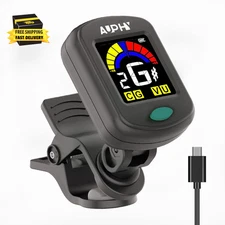 Rechargeable Clip-On Tuner with Color LCD Screen for Guitar Bass Ukulele Violin