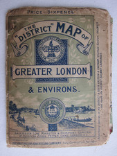 The "District" Map of Greater London & Environs. District Railway Co 1st Ed 1902