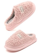 Slippers for Women Men, Memory Foam Slippers for 4.5-5.5 Women/4-4.5 Men Pink