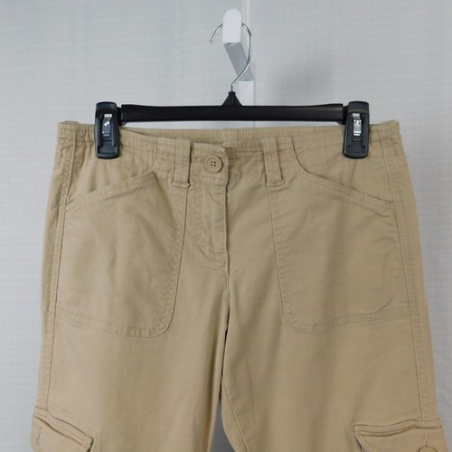 New York & Company Wide Leg Cargo Khaki Pants Women's 4, Beige #3938 - Picture 2 of 9