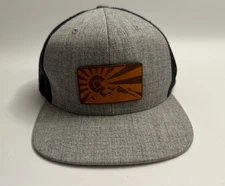 Branded Bills Hat adult Colorado Sunset Leather Patch Flatbill/snapback/mesh hat