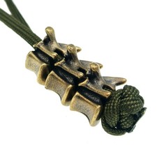 Retro Brass Vertebra Paracord Beads,Antique EDC Charms Pendant for Knife Lanyard