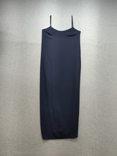 J Crew Women Dresses XS Navy Blue Adjustable Spaghetti Straps Back Slit Casual