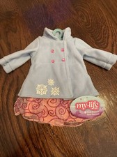 MY LIFE AS DOLL PINK DRESS BLUE PEA COAT FOR 18 DOLL NEW