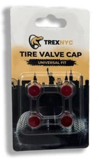 TrexNYC Tire Valve Caps , Universal Stem Covers for Cars, 4pcs, Red