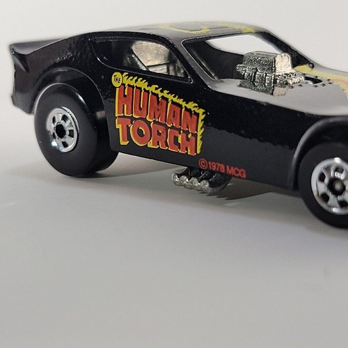 Vintage Hot Wheels Black 1977 Marvel The Human Torch Funny Car 1:64, MINT - Picture 13 of 22