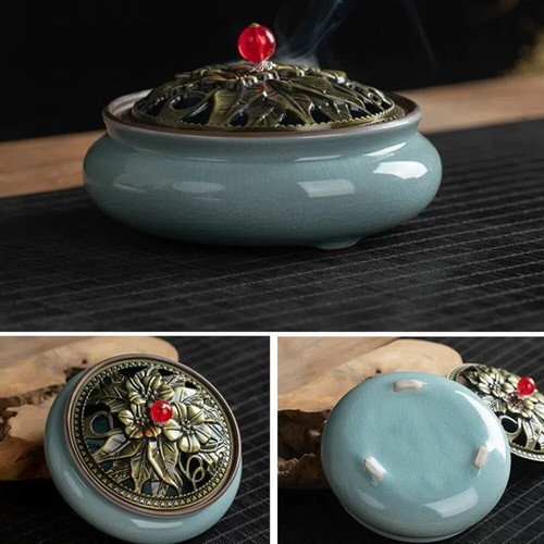 Large Incense Burner Ceramic Incense Plate Sandalwood Stove Home Decoration - Picture 11 of 22